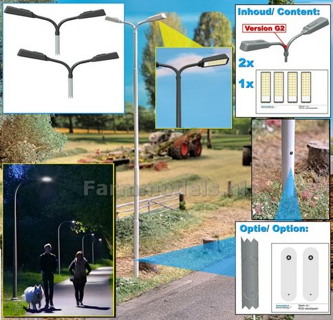 2x DUBBEL VERLICHTINGS ARMATUUR VERSIE G2 Materiaal RESIN BLANK geleverd + 4x Pr&eacute;-Cut Decals 1:32    