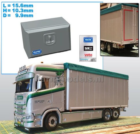 Opbergkist GLAD 15.6mm x 10.3mm x 9.9mm DEURAFDRUK VOORKANT Materiaal RESIN BLANK Geleverd  1:32    