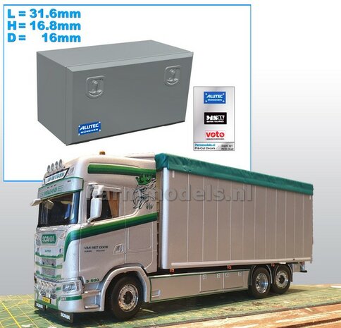 Opbergkist GLAD 31.6mm x 16.8mm x 16mm DEURAFDRUK VOORKANT Materiaal RESIN BLANK Geleverd  1:32    