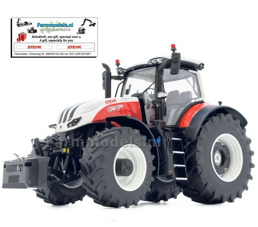 Steyr 6340 Terrus CVT + FREE GIFT VOORRUIT STICKERSET 1:32 Marge Models MM2411    
