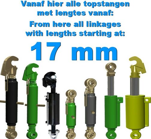 Vanaf hier alle topstangen  met lengtes vanaf 17mm