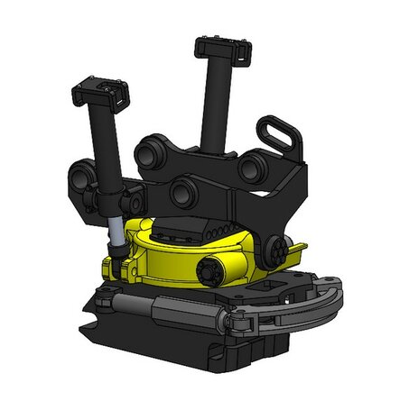 BOUWKIT: Engcon EC326 Draaikantelstuk met gripper Giekaansluiting Pen Koppeling naar S70 koppeling bak &amp; hulpstukken. RESIN BLANK geleverd 1:32 