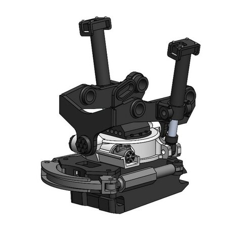 BOUWKIT: Engcon EC326 Draaikantelstuk met gripper Giekaansluiting Pen Koppeling naar S70 koppeling bak &amp; hulpstukken. RESIN BLANK geleverd 1:32 