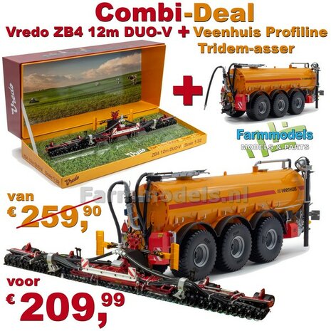 Combi-Deal: Vredo ZB4 12m Duo-V zodenbemester UH6828 + Veenhuis Profiline 29.000 Tridem asser Full Options mesttank UH6411 + FREE GIFT GLIMMERSET  1:32 