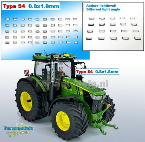 50x Zelfklevende WITTE GLIMMERS/ REFLECTOREN  Type S4  afmeting: 0.8 x 1.8mm  Kleur: HELDER WIT  Farmmodels.nl