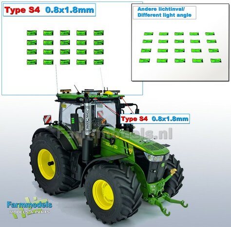 20x Zelfklevende GROENE GLIMMERS/ REFLECTOREN  Type S4  afmeting: 0.8 x 1.8mm  Kleur: HELDER GROEN  Farmmodels.nl