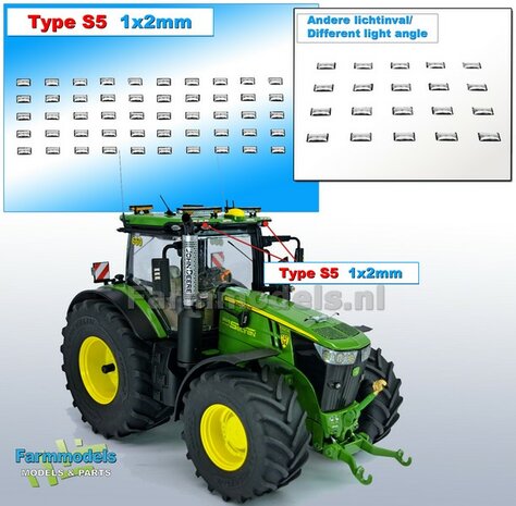 50x Zelfklevende WITTE GLIMMERS/ REFLECTOREN  Type S5  afmeting: 1 x 2mm  Kleur: HELDER WIT  Farmmodels.nl