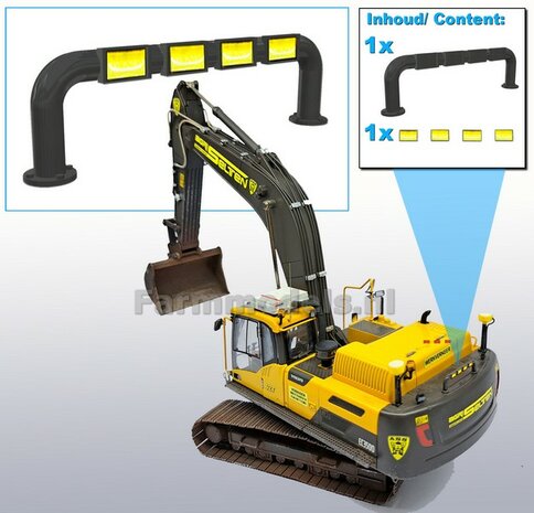 Lampenbeugel VOLVO GRIJS gespoten geleverd incl. 4x losse zelfklevende GELE GLIMMERS/ REFLECTOREN  1:32   