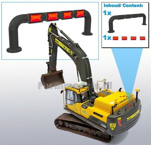 Lampenbeugel VOLVO GRIJS gespoten geleverd incl. 4x losse zelfklevende RODE GLIMMERS/ REFLECTOREN  1:32   