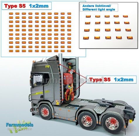 100x Zelfklevende ORANJE GLIMMERS/ REFLECTOREN  Type S5  afmeting: 1 x 2mm  Kleur: HELDER ORANJE  Farmmodels.nl