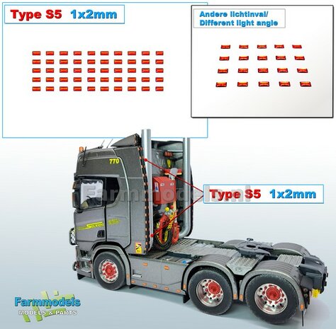 50x Zelfklevende RODE GLIMMERS/ REFLECTOREN  Type S5  afmeting: 1 x 2mm  Kleur: HELDER ROOD  Farmmodels.nl