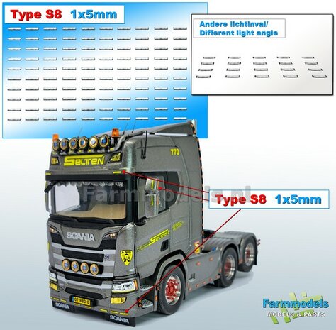 100x Zelfklevende WITTE GLIMMERS/ REFLECTOREN  Type S8  afmeting: 1 x 5 mm  Kleur: HELDER WIT  Farmmodels.nl