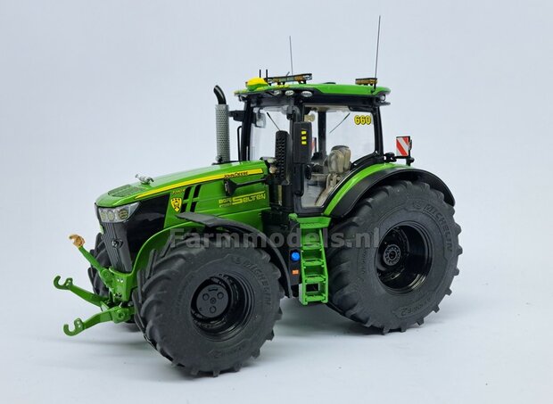 &Oslash; 54.8 x 25.8 mm: JD 7R Series: 2x Michelin Axiobib2 Banden + RESIN Velgen ZWART GLANS gespoten  1:32  Farmmodels Premium Line Series 