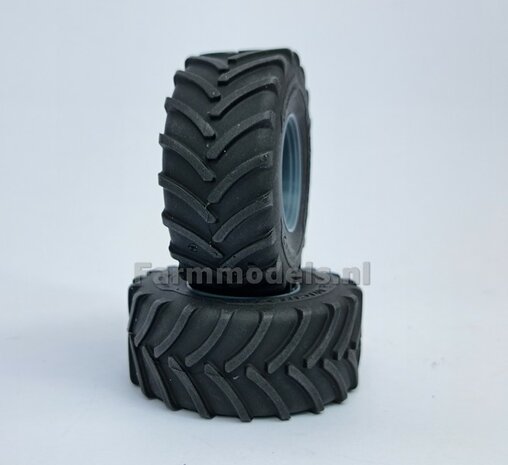 &Oslash; 70.3 x 30.4 mm: JOHN DEERE 7R &amp; 8R Wiking: 2x Michelin Axiobib2 Banden + RESIN Velgen BLANK geleverd 1:32    Farmmodels Premium Line Series  