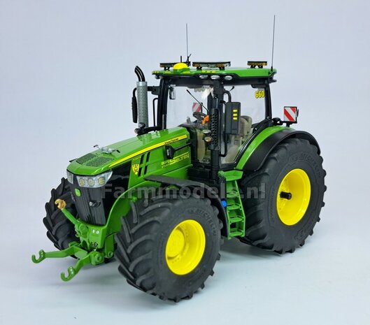 &Oslash; 70.3 x 30.4 mm: JOHN DEERE 7R &amp; 8R Wiking: 2x Michelin Axiobib2 Banden + RESIN Velgen JD GEEL GESPOTEN geleverd 1:32  Farmmodels Premium Line Series  