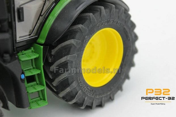 COMBI SET: 2x &Oslash; 48.8 mm + 2x &Oslash; 64 mm: John Deere 6R250 Wiking Bandenset BLANK  1:32  PERFECT-32  REAR + P29