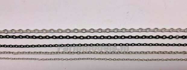 25cm KETTING MIDDEL, ZWART Geleverd. Lengte per schakel ongeveer  2,2 tot 2,4mm 1:32 