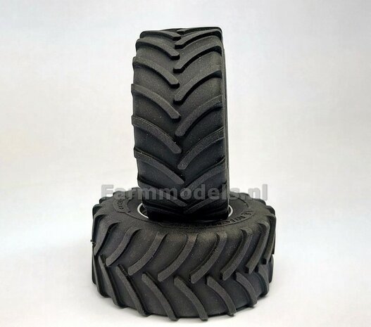 &Oslash; 70.6 x 30.4 mm: MASSEY FERGUSON 9Sg: 2x Michelin Axiobib2 Banden + Resin Velgen ALU-METALIC Gespoten geleverd 1:32   Premium Line Series  