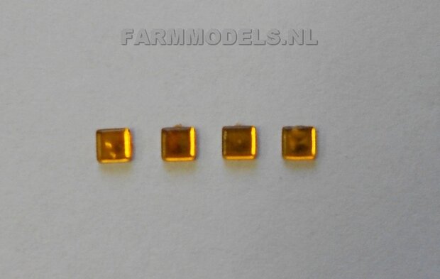 4x oranje reflectors 3 x 3 mm vierkant 1:32