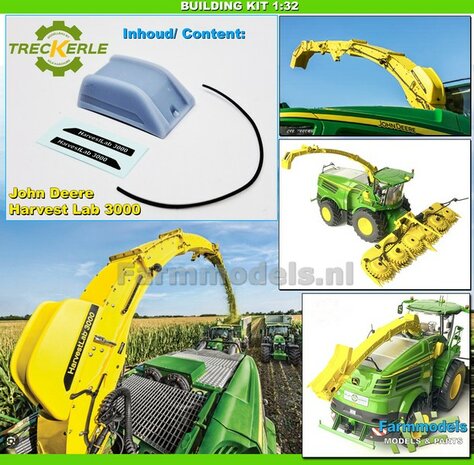 BOUWKIT: JOHN DEERE HARVEST LAB 3000 t.b.v. PIJP JOHN DEERE hakselaar   Materiaal RESIN BLANK geleverd 1:32   Treckerle