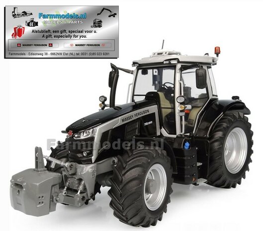 BLACK BEAUTY Massey Ferguson 7S.190 + FREE GIFT VOORRUIT STICKERSET 1:32 Universal Hobbies 2023 UH6617 
