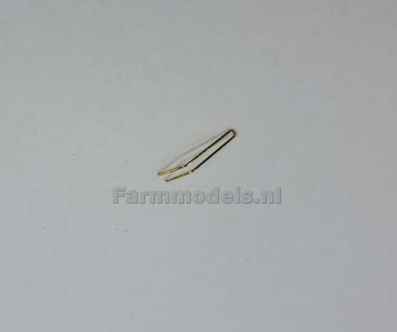 Topstang DELUXE lengte 17.3mm met 2x KOGELKOP aansluiting. RESIN, ZWART GLANS gespoten + 2x messing as t.b.v. details  1:32