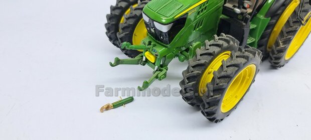 "COVER" Topstang DELUXE lengte 22.3mm met 1x VANGHAAK aansluiting. Geleverd in FENDT 942 CHASSIS GRIJS + 2x messing as t.b.v. details  1:32