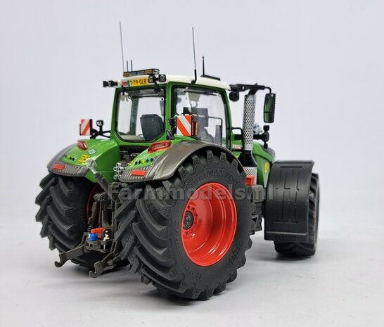 COMBI SET: 2x &Oslash; 51 mm + 2x &Oslash; 68 mm: Fendt 728 Wiking Bandenset ROOD incl. 2x afdekplaat achteras 1:32  PERFECT-32 P28 + P29
