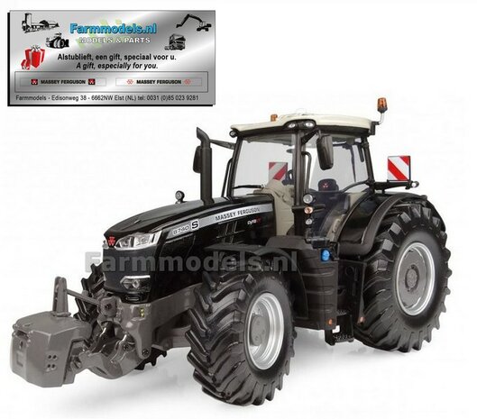 BLACK EDITION Massey Ferguson 8740 S LIM. ED. 750 st.  FREE GIFT VOORRUIT STICKERSET1:32 Universal Hobbies  UH7280    LEVERBAAR OKT. '26/AVAILABLE OCT. '26