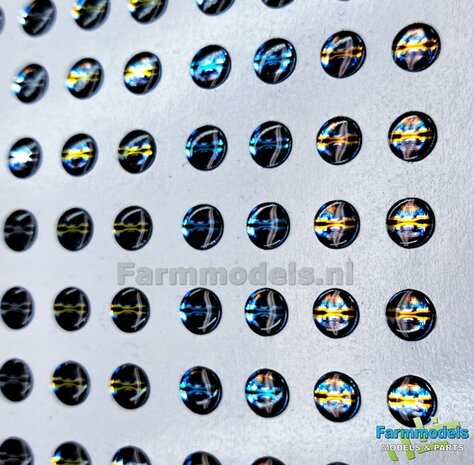 20x ronde &Oslash;6.1mm X-SPIDER Zelfklevende BLAUWE reflecterende verstraler/glimmers Type R61 Kleur: BLAUW met lichte BLAUWE tinten