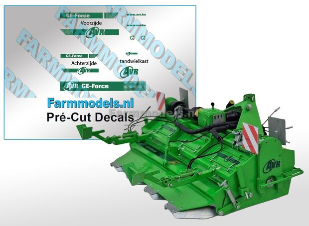 AVR Ge-Force type stickerset op transparante folie Pr&eacute;-Cut Decals 1:32 Farmmodels.nl