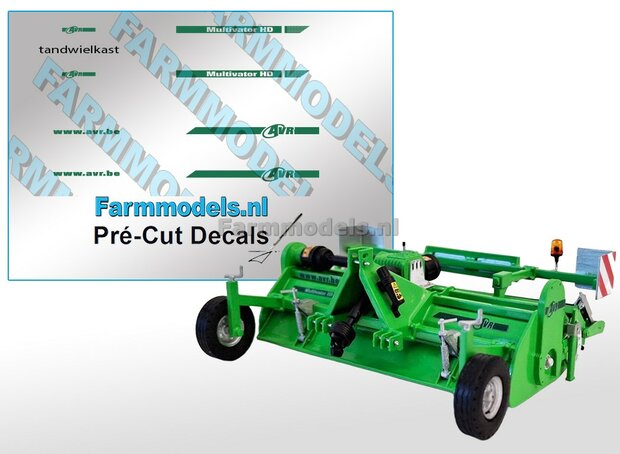 AVR Multivator HD type stickerset op transparante folie Pr&eacute;-Cut Decals 1:32 Farmmodels.nl