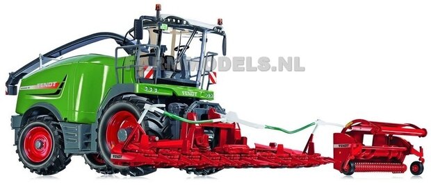 Fendt Katana 85 Wiking, Hakselaar met maisbek en grasopraper 1:32 Wiking WK77813   NB2B