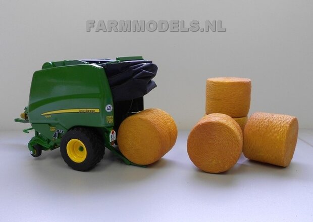 4x gedetaileerde Ronde Balen, &Oslash; 47 mm perfect bij John Deere &amp; Claas pers Wiking 