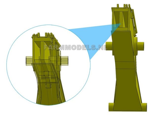 Long Reach Giek BECO + snelwisselset BOUWKIT t.b.v. Hitachi 210 Zaxis/ New Holland 215 ROS  1:32 (incl. snelwisselset) (HTD)                