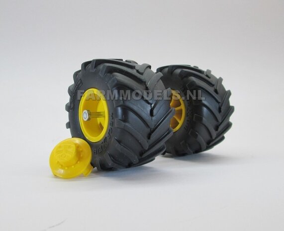 Michelin 1050 band + velg (Gele velgen Ropa groot) &Oslash; 58.5 mm banden 1:32, asmaat &Oslash; 3mm 