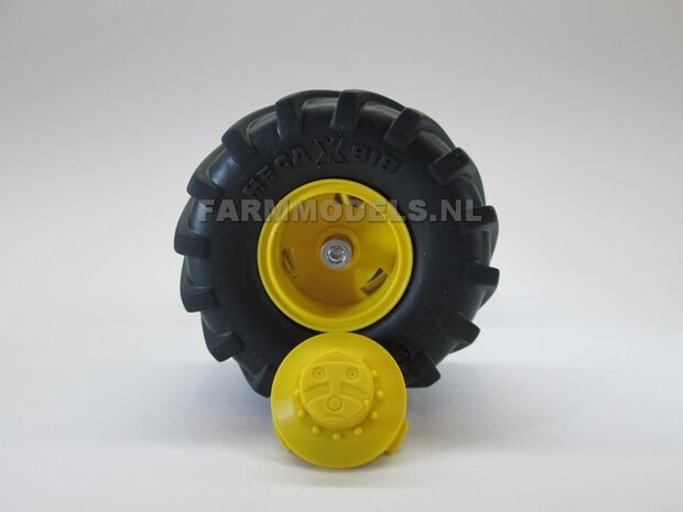 Michelin 1050 band + velg (Gele velgen Ropa groot) &Oslash; 58.5 mm banden 1:32, asmaat &Oslash; 3mm 