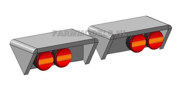 2x Achterlicht kapje + Detail Verlichting BOUWKIT  1:32 (HTD)
