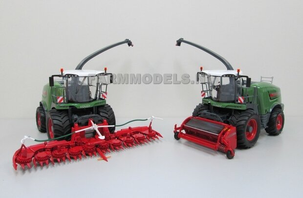 COMBI-SET: 2x Fendt Katana 85 Wiking = 1x Katana 85 met maisbek + 1x Katana 85 met graspickup  1:32   NB2B