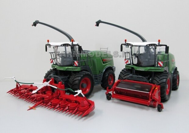 COMBI-SET: 2x Fendt Katana 85 Wiking = 1x Katana 85 met maisbek + 1x Katana 85 met graspickup  1:32   NB2B