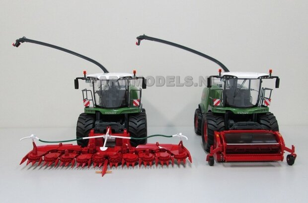 COMBI-SET: 2x Fendt Katana 85 Wiking = 1x Katana 85 met maisbek + 1x Katana 85 met graspickup  1:32   NB2B