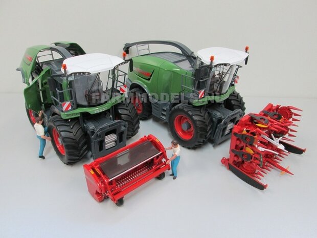 COMBI-SET: 2x Fendt Katana 85 Wiking = 1x Katana 85 met maisbek + 1x Katana 85 met graspickup  1:32   NB2B