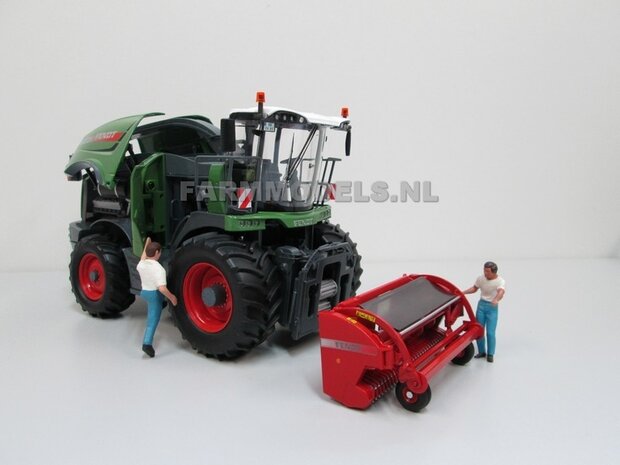 Fendt Katana 85 Wiking, Hakselaar met maisbek en grasopraper 1:32 Wiking WK77813   NB2B