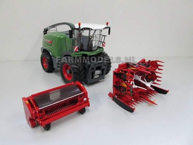 Fendt Katana 85 Wiking, Hakselaar met maisbek en grasopraper 1:32 Wiking WK77813   NB2B