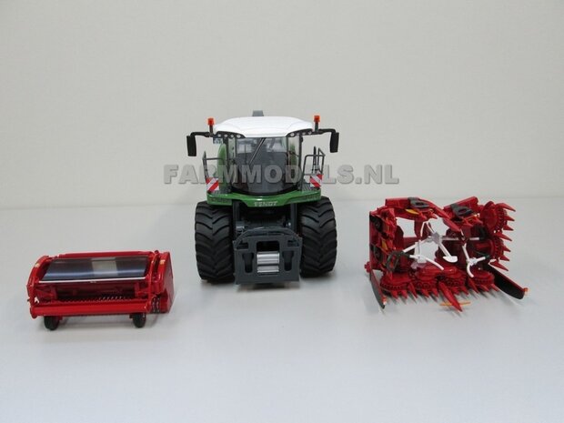 Fendt Katana 85 Wiking, Hakselaar met maisbek en grasopraper 1:32 Wiking WK77813   NB2B