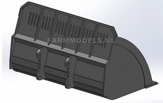 BOUWKIT: BECO Volumebak geschikt voor o.a. snelwissel koppeling 510005 t/m 510095 &amp; Volvo VAB-STD van AT &amp; Claas Torion/ Liebherr L 556 van Wiking modellen 1:32 (HTD)