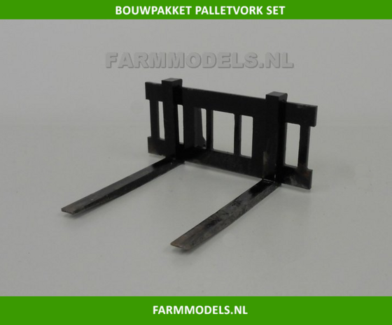 BOUWKIT: Palletvork set New Holland Shovel ROS voor o.a. snelwissel koppeling 510005 t/m 510095 &amp; Volvo VAB-STD van AT &amp; Claas Torion/ Liebherr L 556 van Wiking modellen 1:32