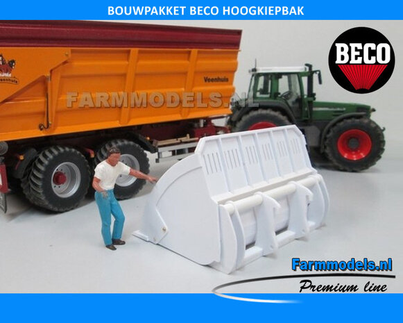 BECO Hoogkiepbak  / Volume bak BOUWKIT geschikt voor koppeling snelwissels 55001 t/m 55050 &amp; Volvo VAB-STD 1:32 (HTD)