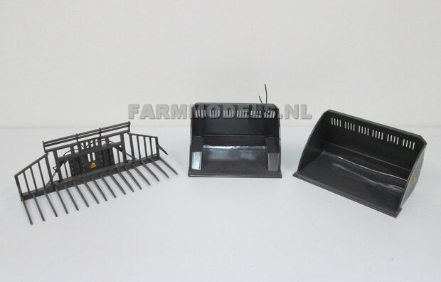 BOUWKIT: BECO Hoogkiepbak 93mm / Volume bak BOUWKIT geschikt voor o.a. snelwissel koppeling 510005 t/m 510095 &amp; Volvo VAB-STD van AT &amp; Claas Torion/ Liebherr L 556 van Wiking modellen1:32 (HTD)