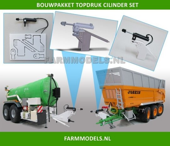 Topdrukcilinder Set taps lopend, L in = 29mm, L uit = 43mm NIEUWE UITVOERING, bouwkit 1:32 (HTD)                